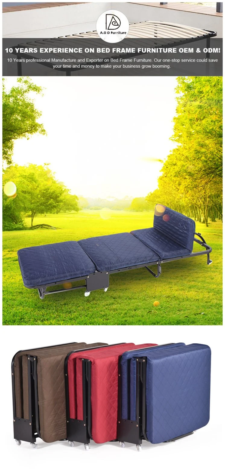 Livingroom Furniture Camp Hospital Metal Folding Extra Bed for Hotel