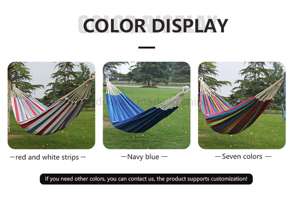 Folding Portable Camping Beach Hammock Hanging Swinging Outdoor Bed Cotton Nylon Swing Hammock