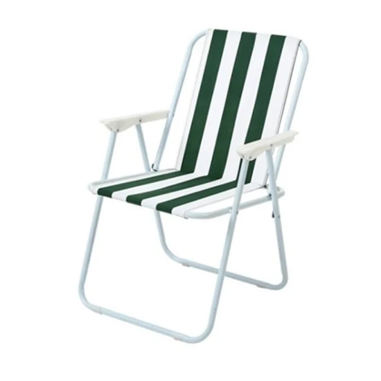 Muebles al aire libre plegables básicos de la tela del remiendo del estilo del logotipo de la pesca del OEM de la seda de la silla de playa que acampan